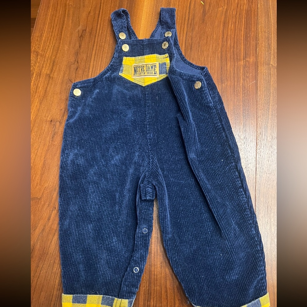 Vintage Notre Dame Overlalls 2T